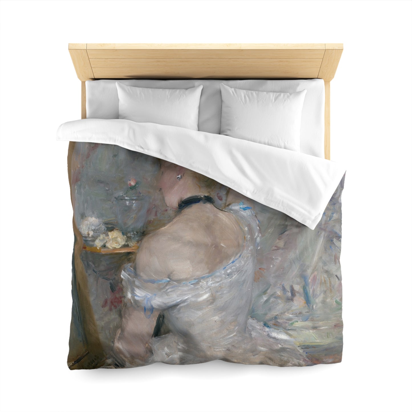 Morisot, Berthe - Woman at Her Toilette (1880) - Microfiber Duvet Cover