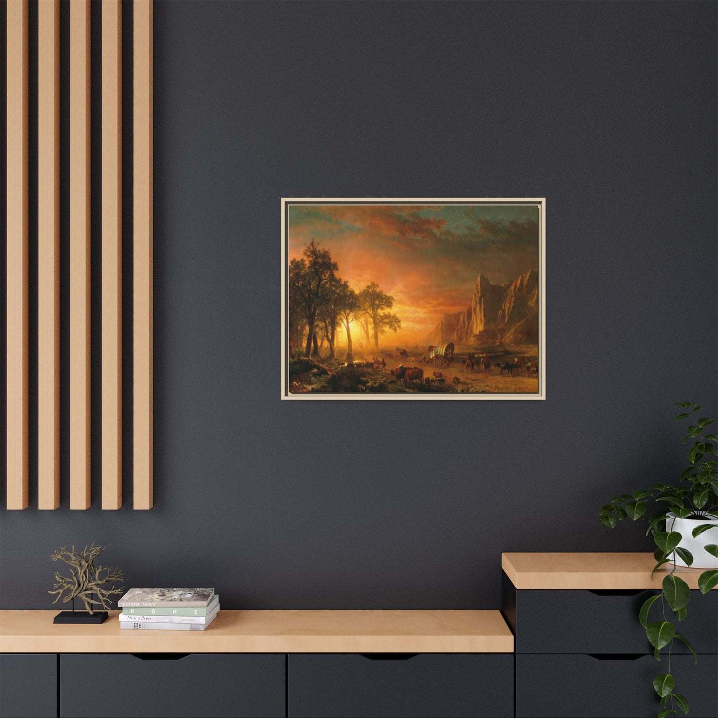 Bierstadt, Albert - Emigrants Crossing the Plains (1867) - Matte Canvas, Framed