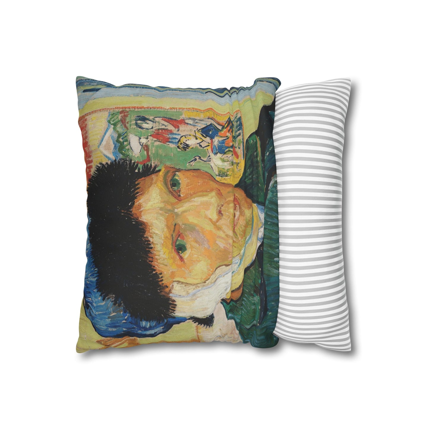 Van Gogh, Vincent - Self Portrait with Bandaged Ear (1889) - Suede Square Pillowcase