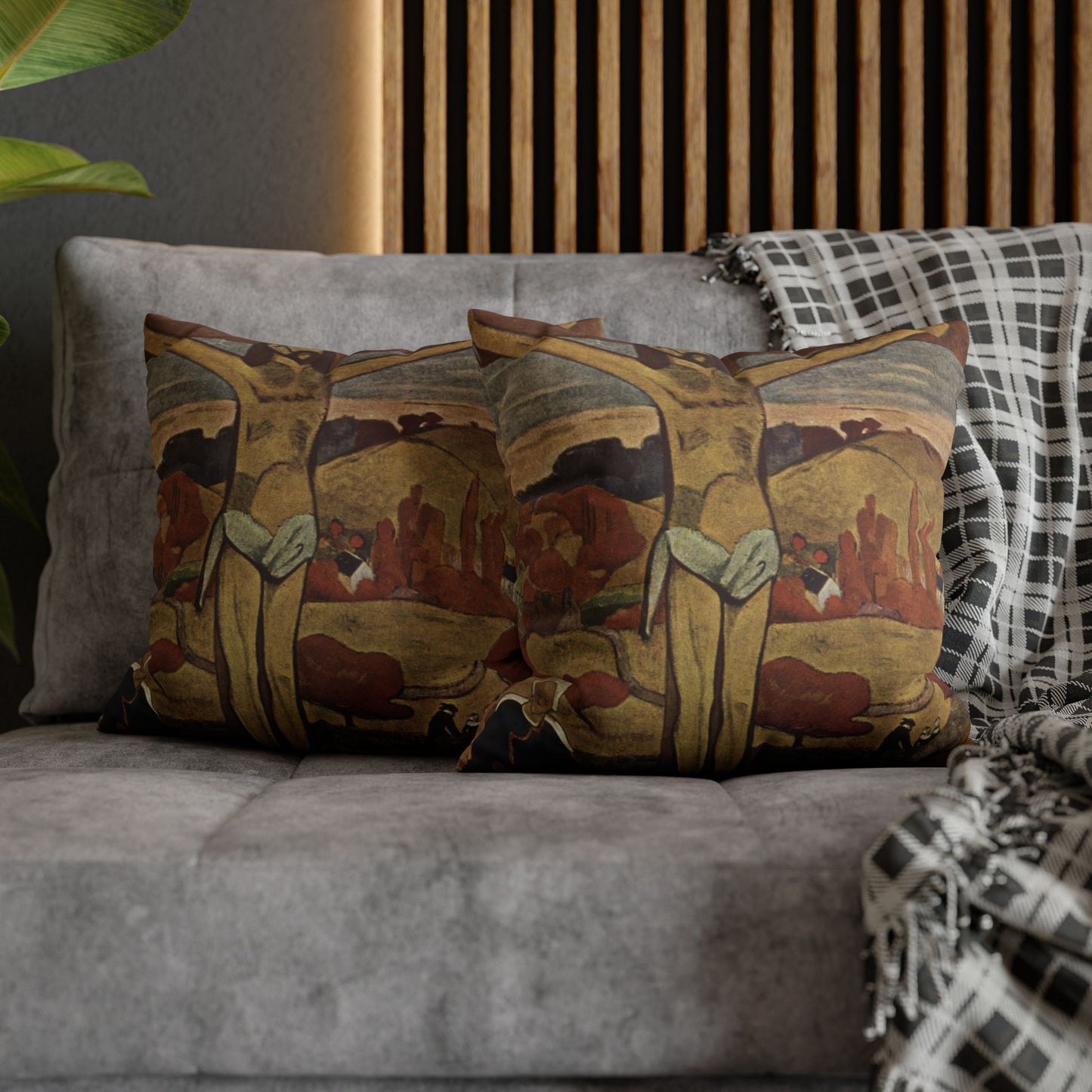 Gauguin, Paul - The Yellow Christ (1889) - Suede Square Pillowcase