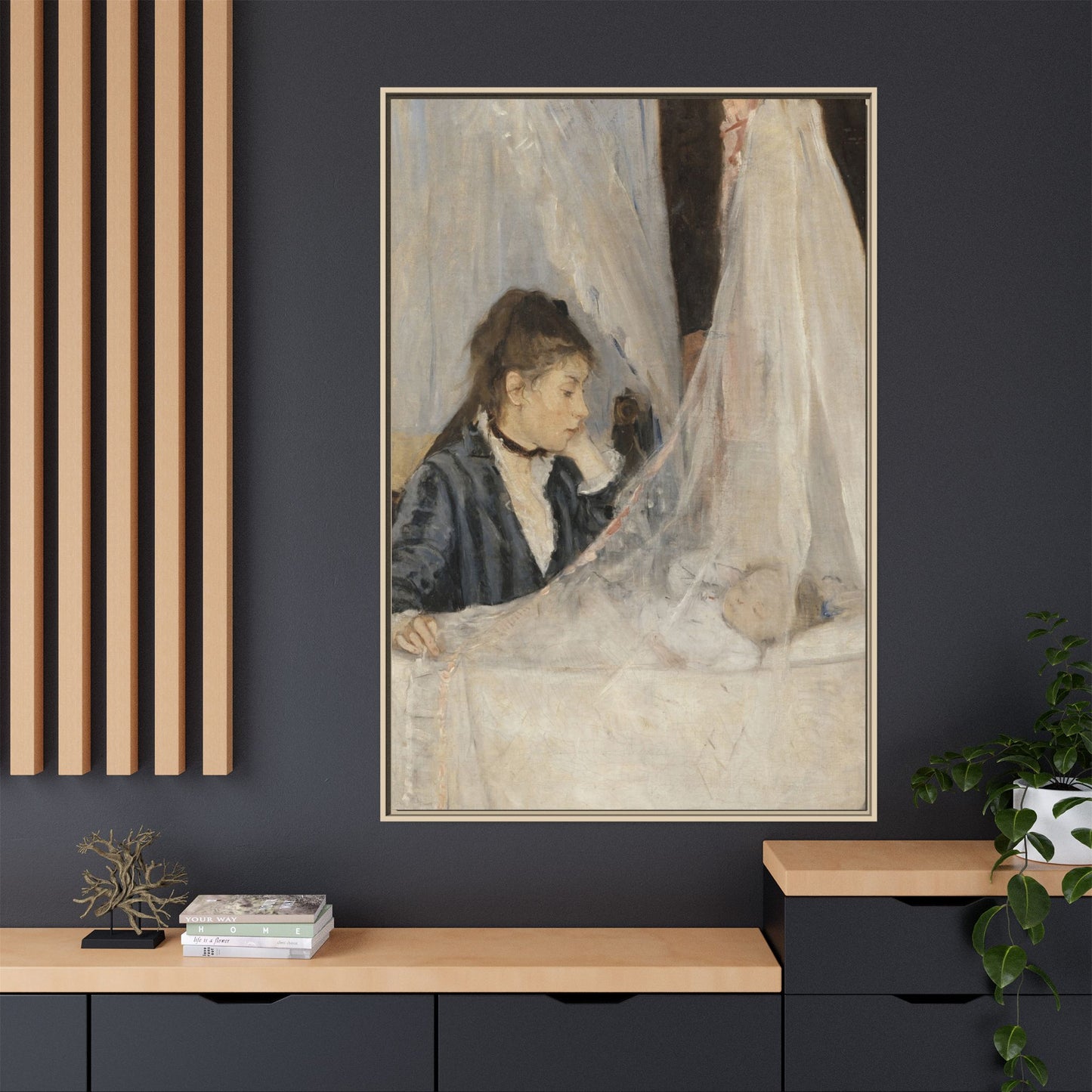 Morisot, Berthe - The Cradle (1872) - Matte Canvas, Framed