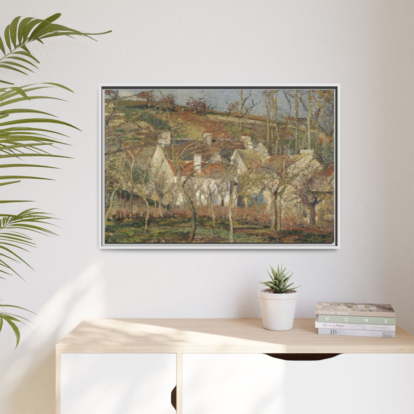 Pissarro, Camille - Red Roofs, Corner of a Village in Winter (1877) - Matte Canvas, Framed