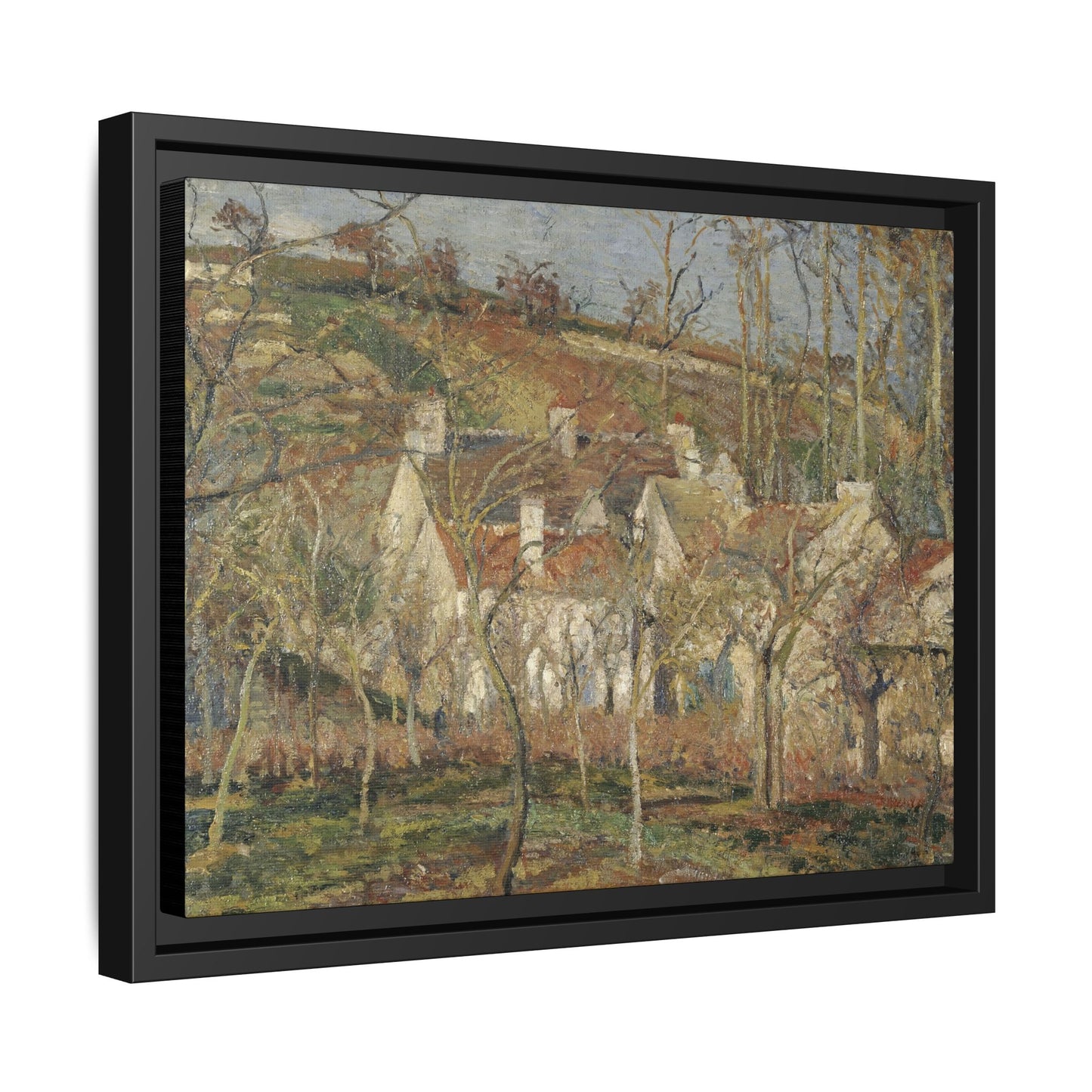 Pissarro, Camille - Red Roofs, Corner of a Village in Winter (1877) - Matte Canvas, Framed