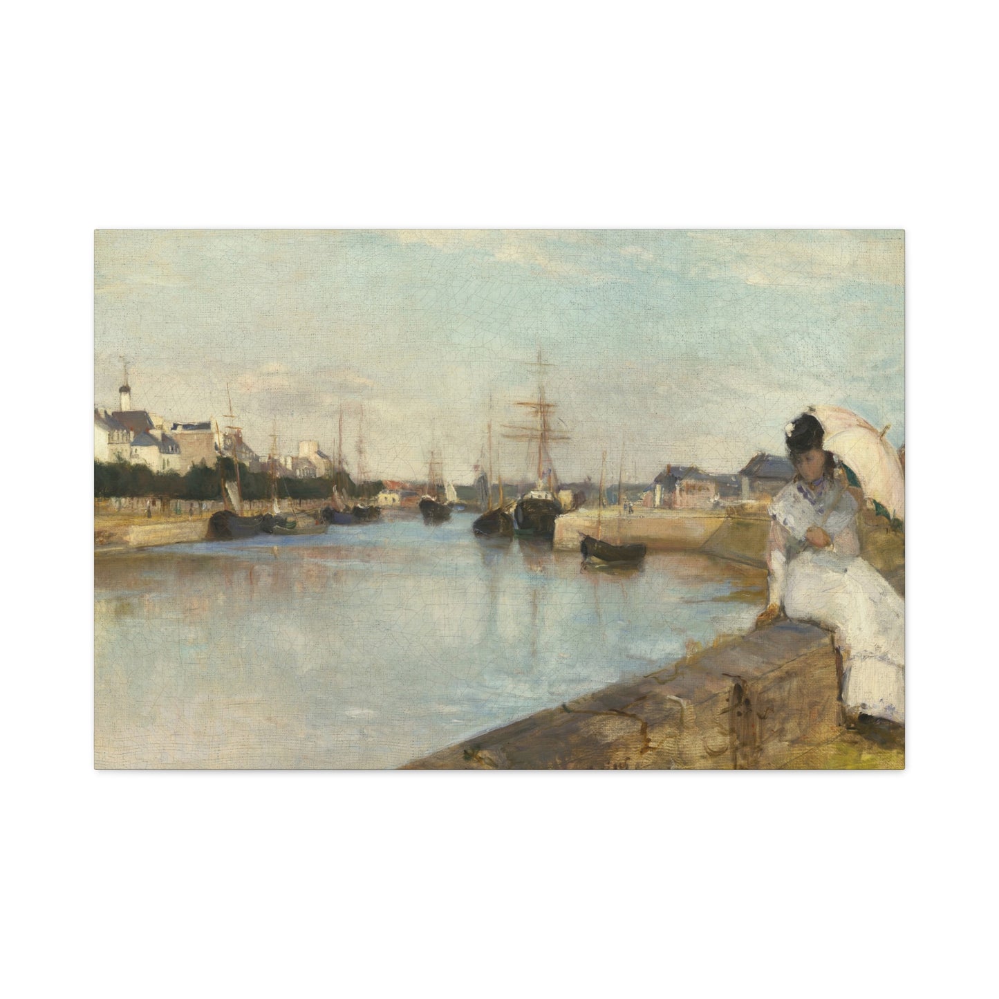 Morisot, Berthe - The Harbor at Lorient (1869) - Canvas Block, unframed