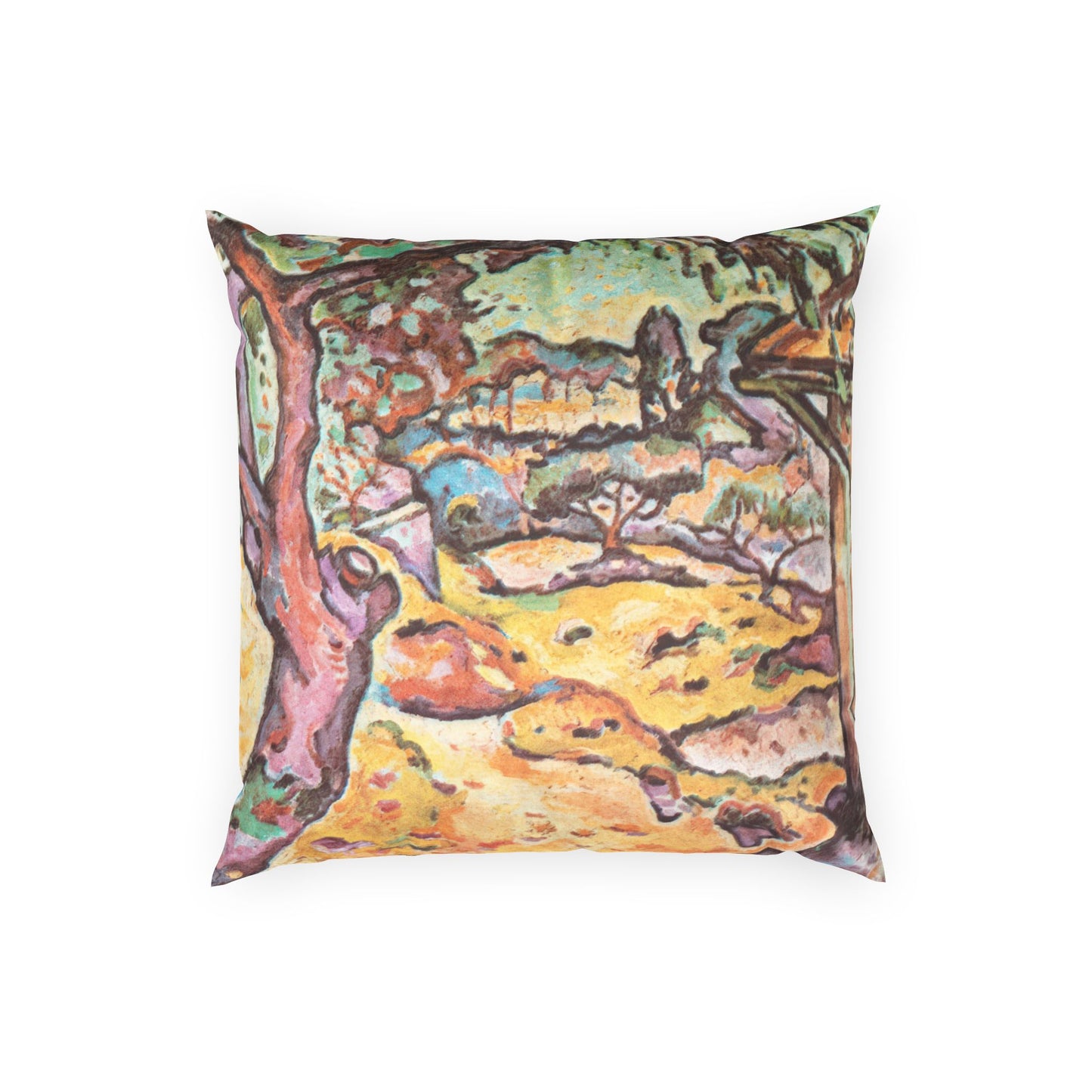 Braque, Georges - Olive Tree near L'Estaque (1906) - Poly Velvet Pillow