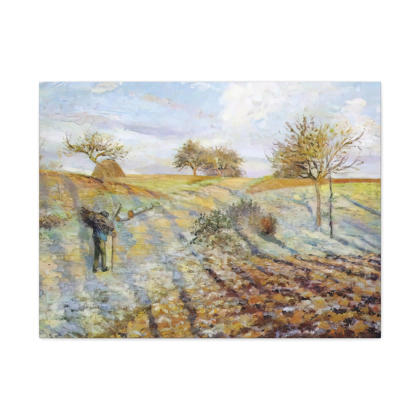Pissarro, Camille - Hoarfrost (1873) - Canvas Block, unframed