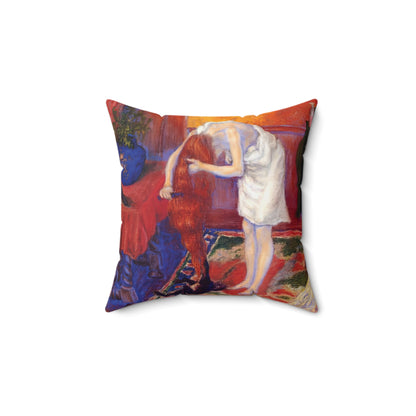 Ranson, Paul - The Golden Head of Hair (1909) - Suede Square Pillow