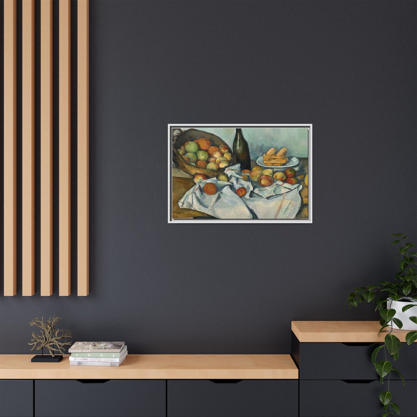 Cézanne, Paul - Basket of Apples (1893) - Matte Canvas, Framed
