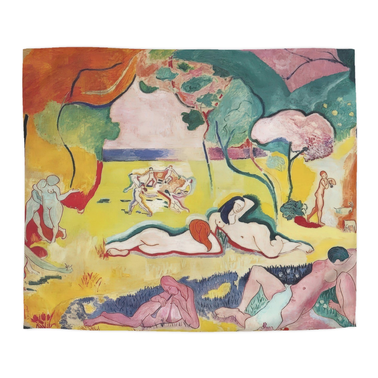 Matisse, Henri - The Joy of Life (1905) - Microfiber Duvet Cover