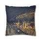 Pissarro, Camille - The Boulevard Montmartre At Night (1897) - Suede Square Pillowcase