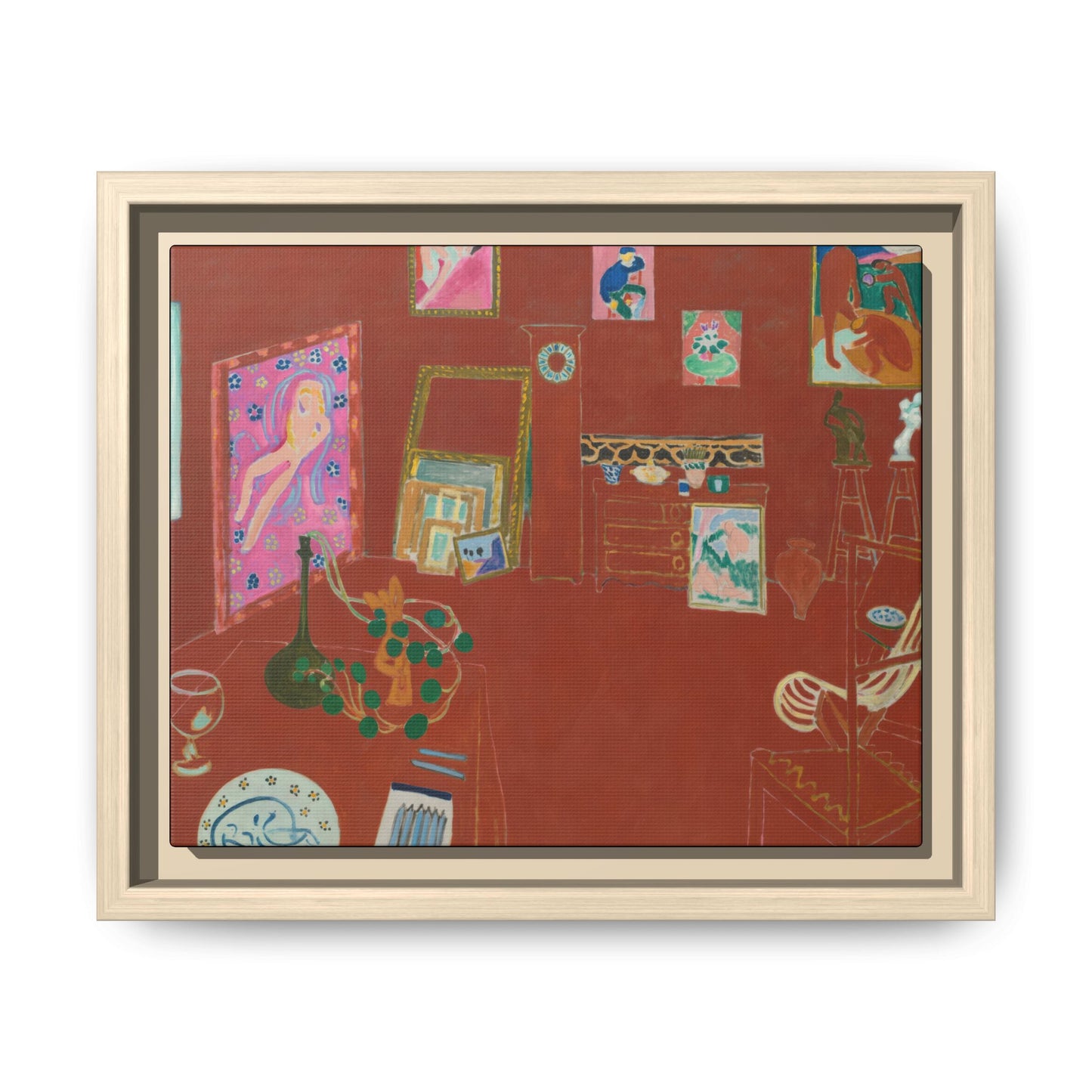 Matisse, Henri - The Red Studio (1911) - Matte Canvas, Framed