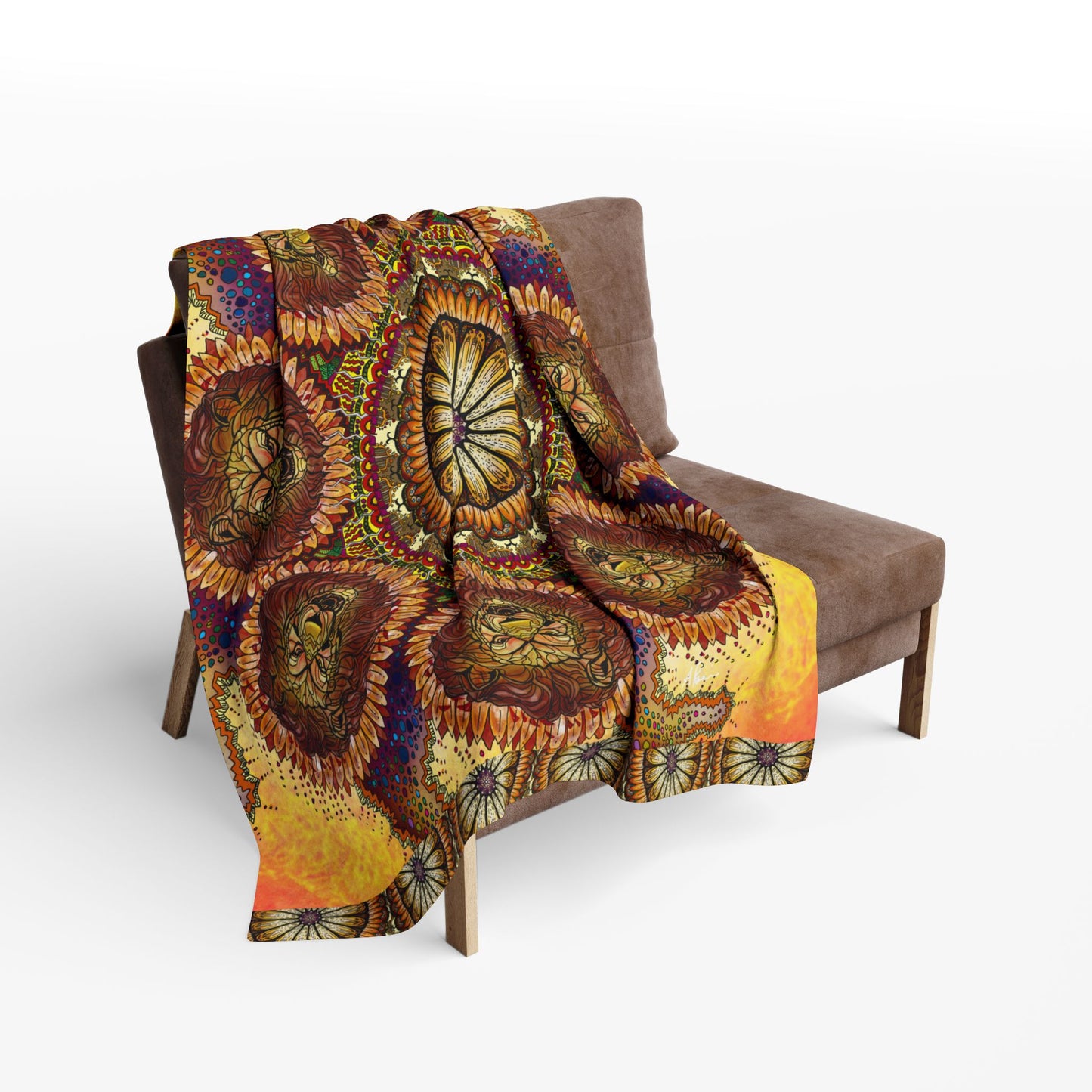 Lion Summer Mandala - Arctic Fleece Blanket