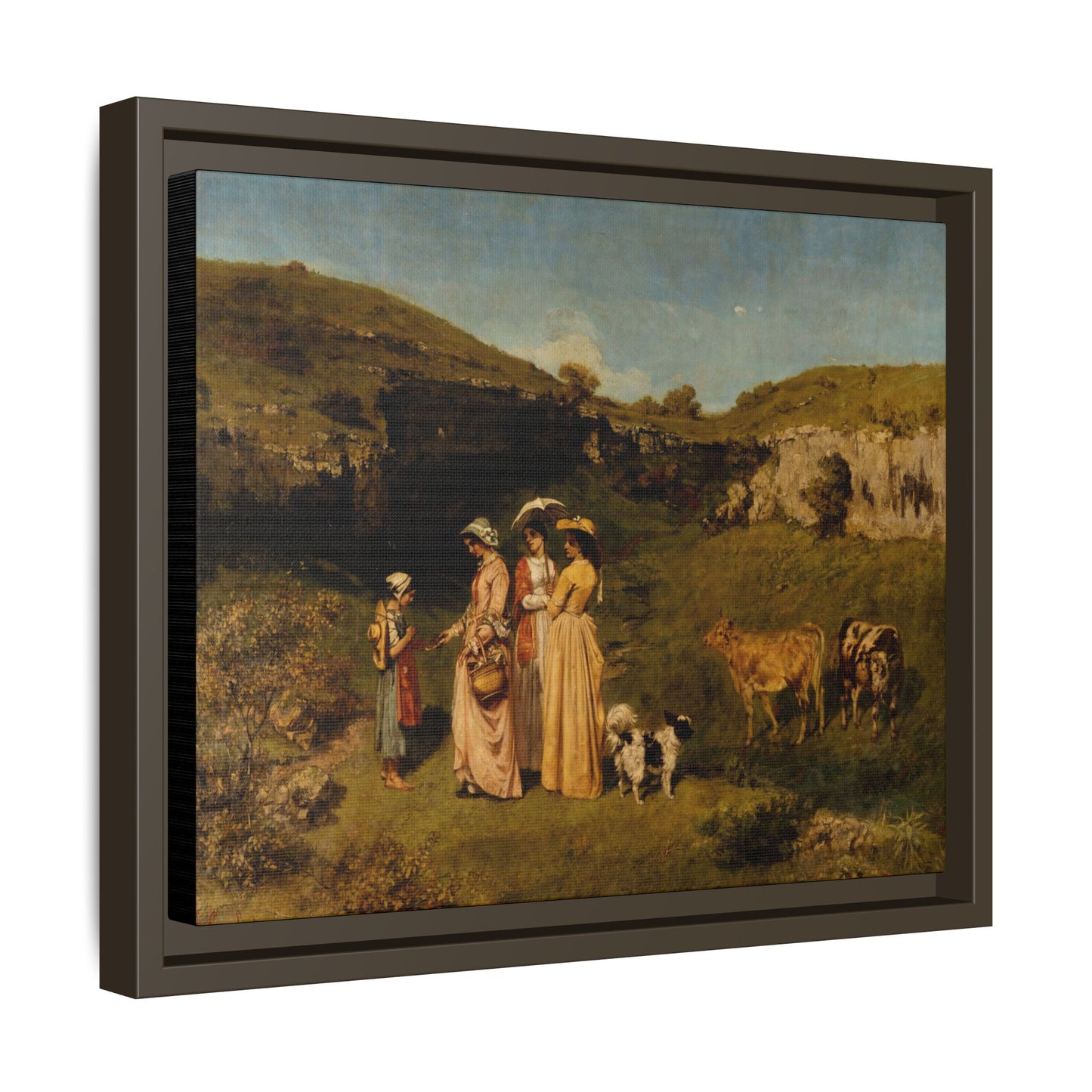 Courbet, Gustave - Young Ladies of the Village (1851) - Matte Canvas, Framed