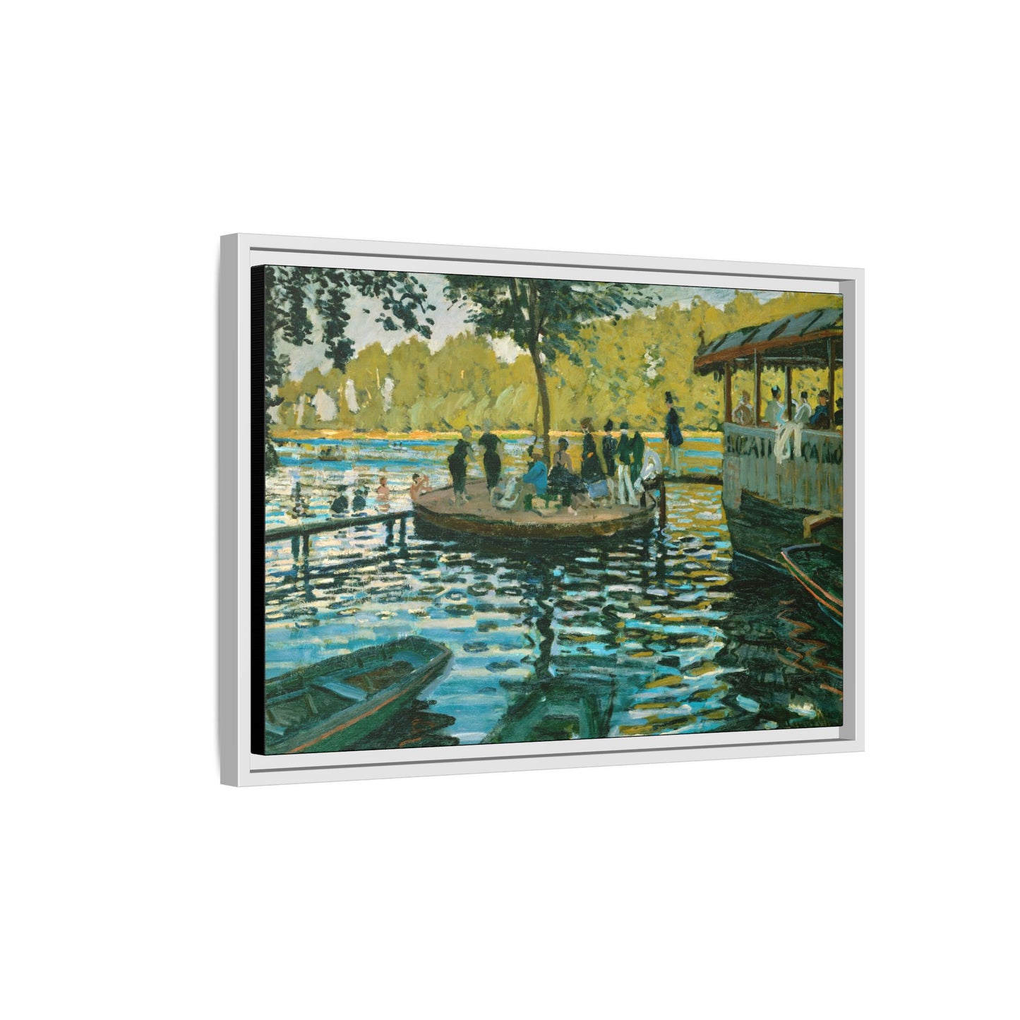 Monet, Claude - La Grenouillere (1869) - Matte Canvas, Framed
