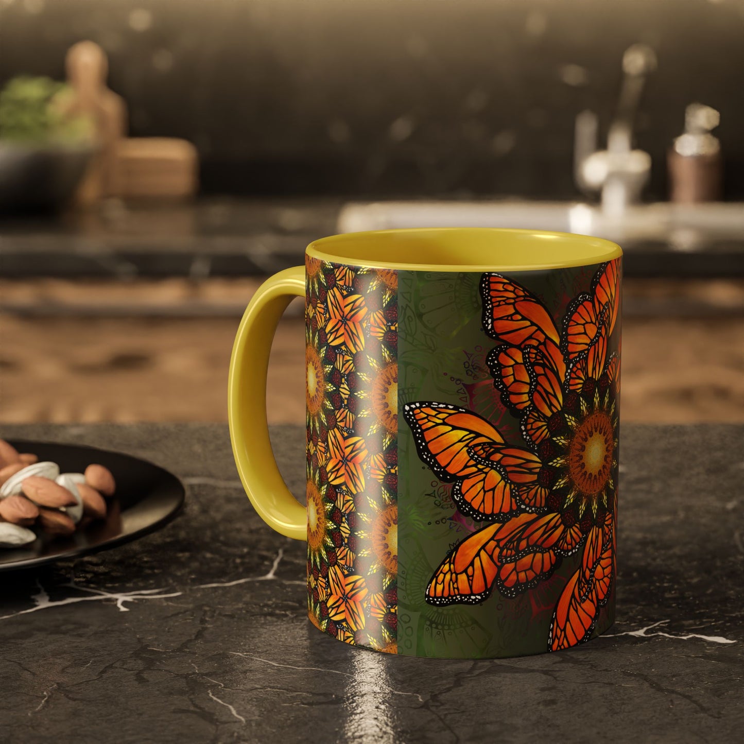 Pacio, Adam - Monarch Butterfly Mandala - Colorful Accent Mugs