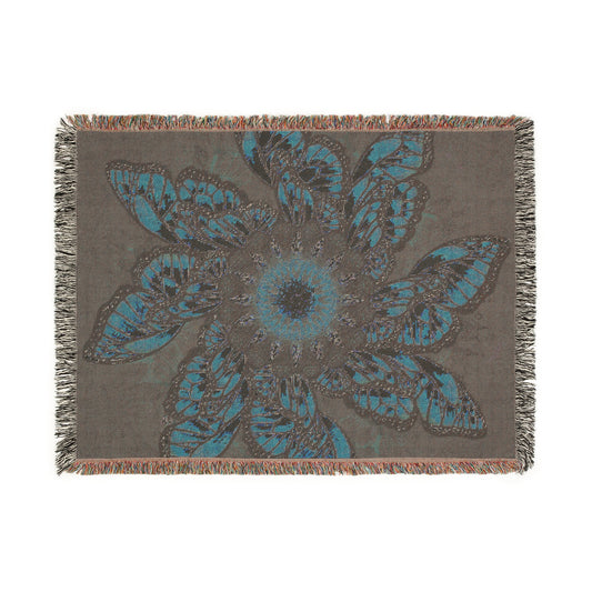 Monarch Butterfly Mandala - Woven Blanket