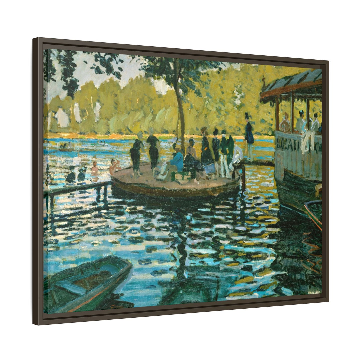 Monet, Claude - La Grenouillere (1869) - Matte Canvas, Framed