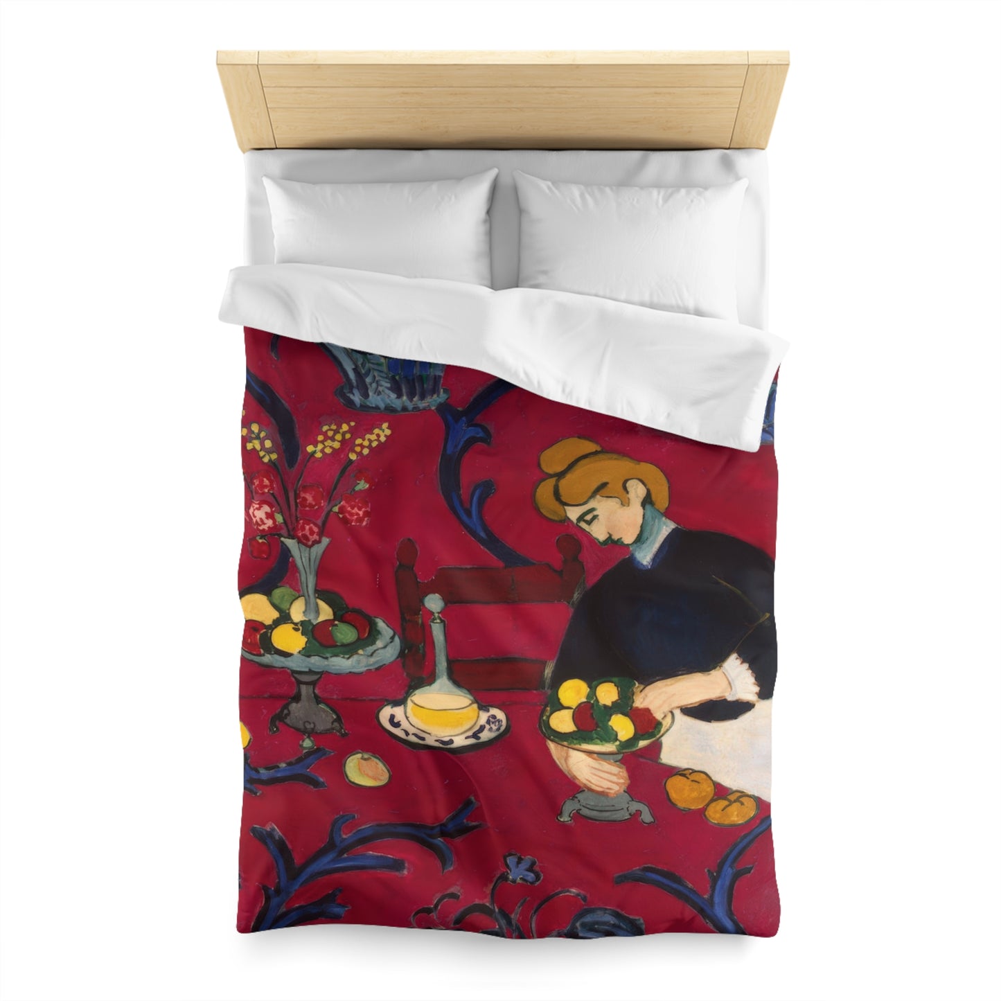 Matisse, Henri - The Dessert Harmony in Red (1908) - Microfiber Duvet Cover
