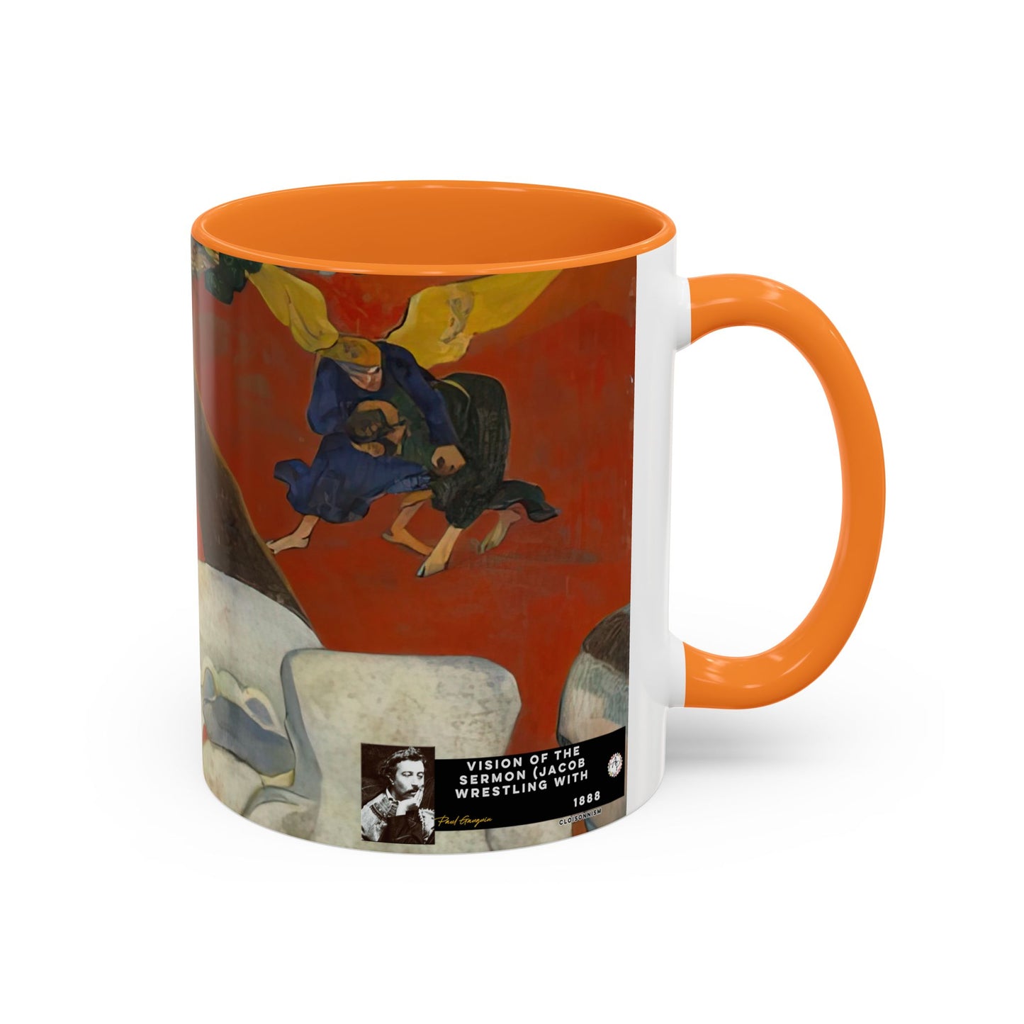 Gauguin, Paul - Vision of the Sermon (Jacob Wrestling with the Angel) (1888) - Colorful Accent Mugs