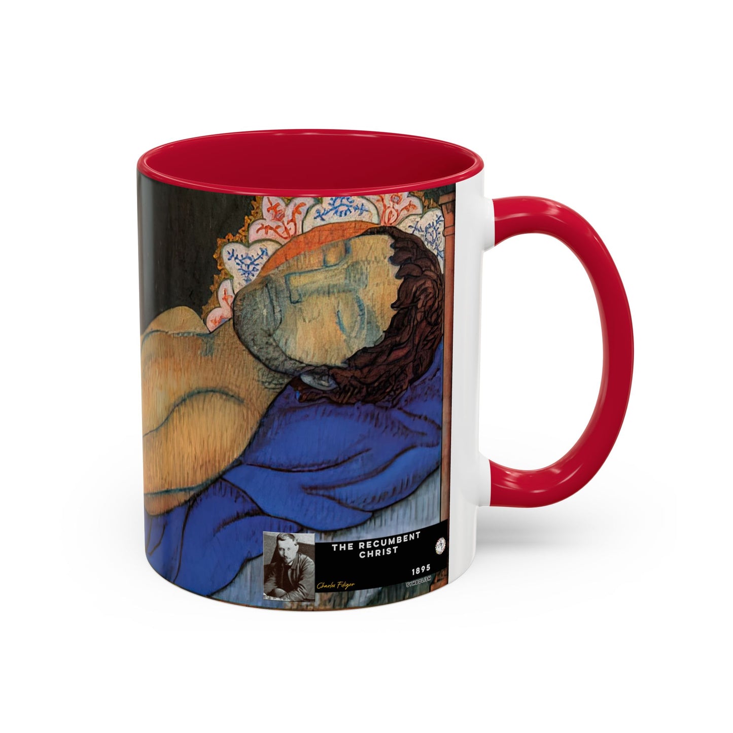 Filiger, Charles - The Recumbent Christ (1895) - Colorful Accent Mugs