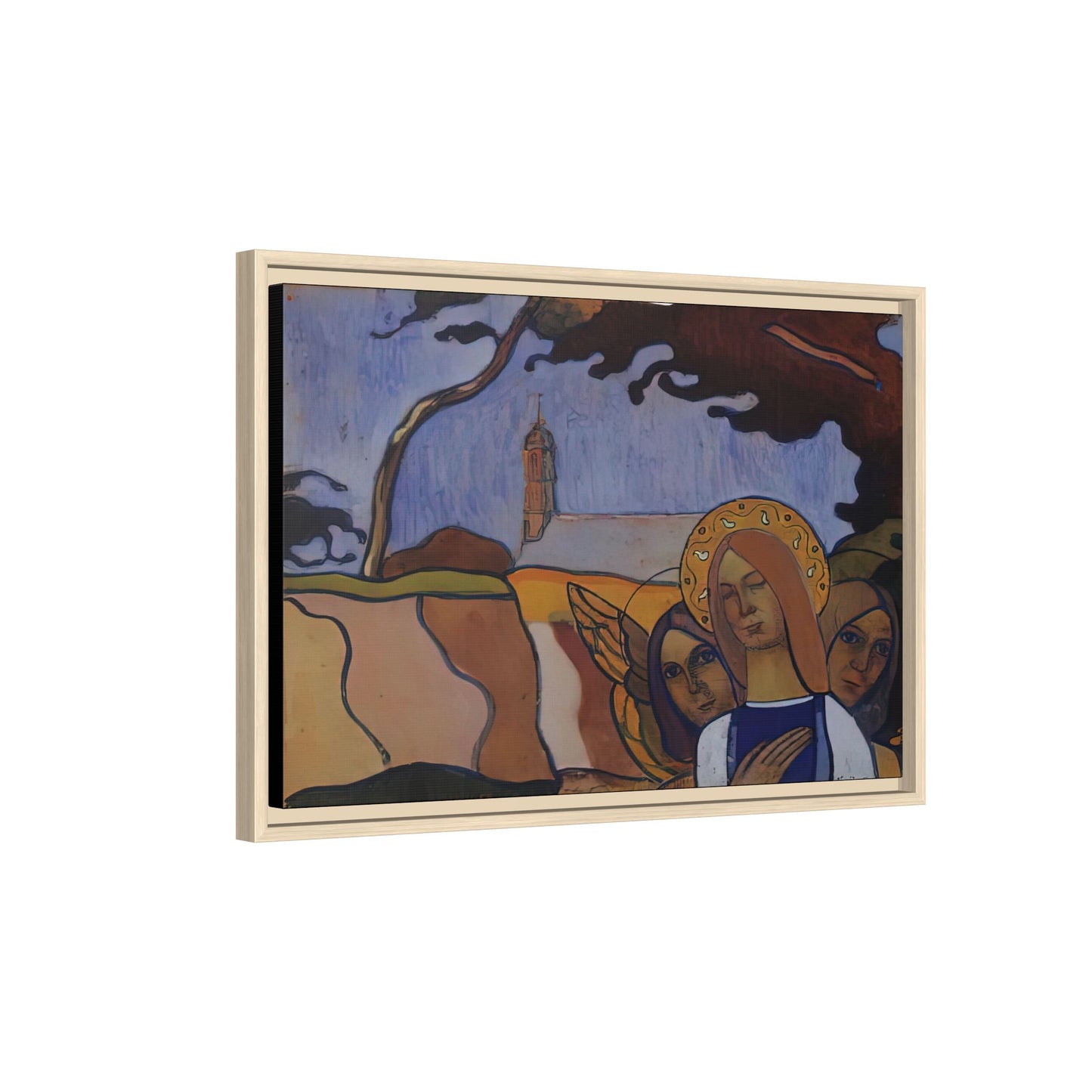 Filiger, Charles - Virgin and Two Angels (1895) - Matte Canvas, Framed