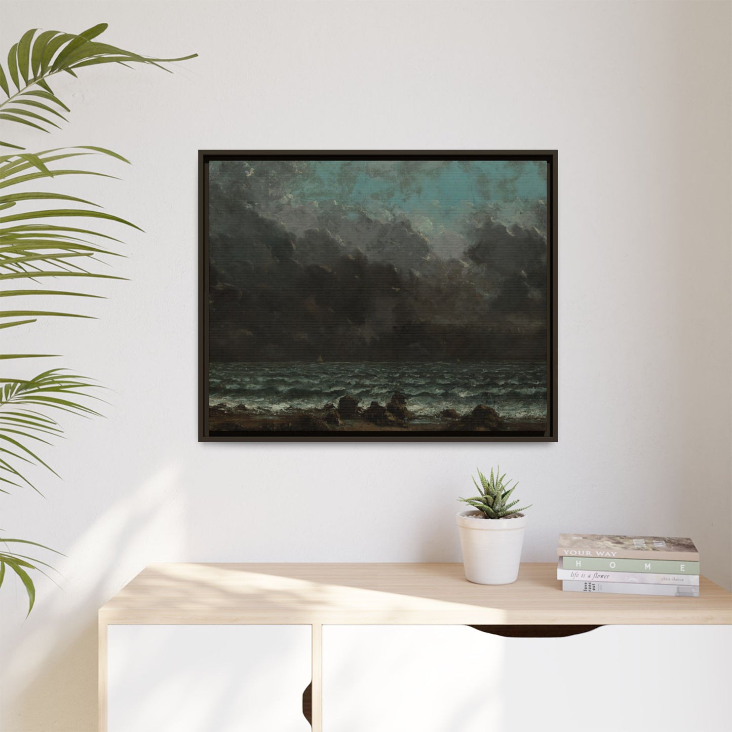 Courbet, Gustave - The Sea (1865) - Matte Canvas, Framed