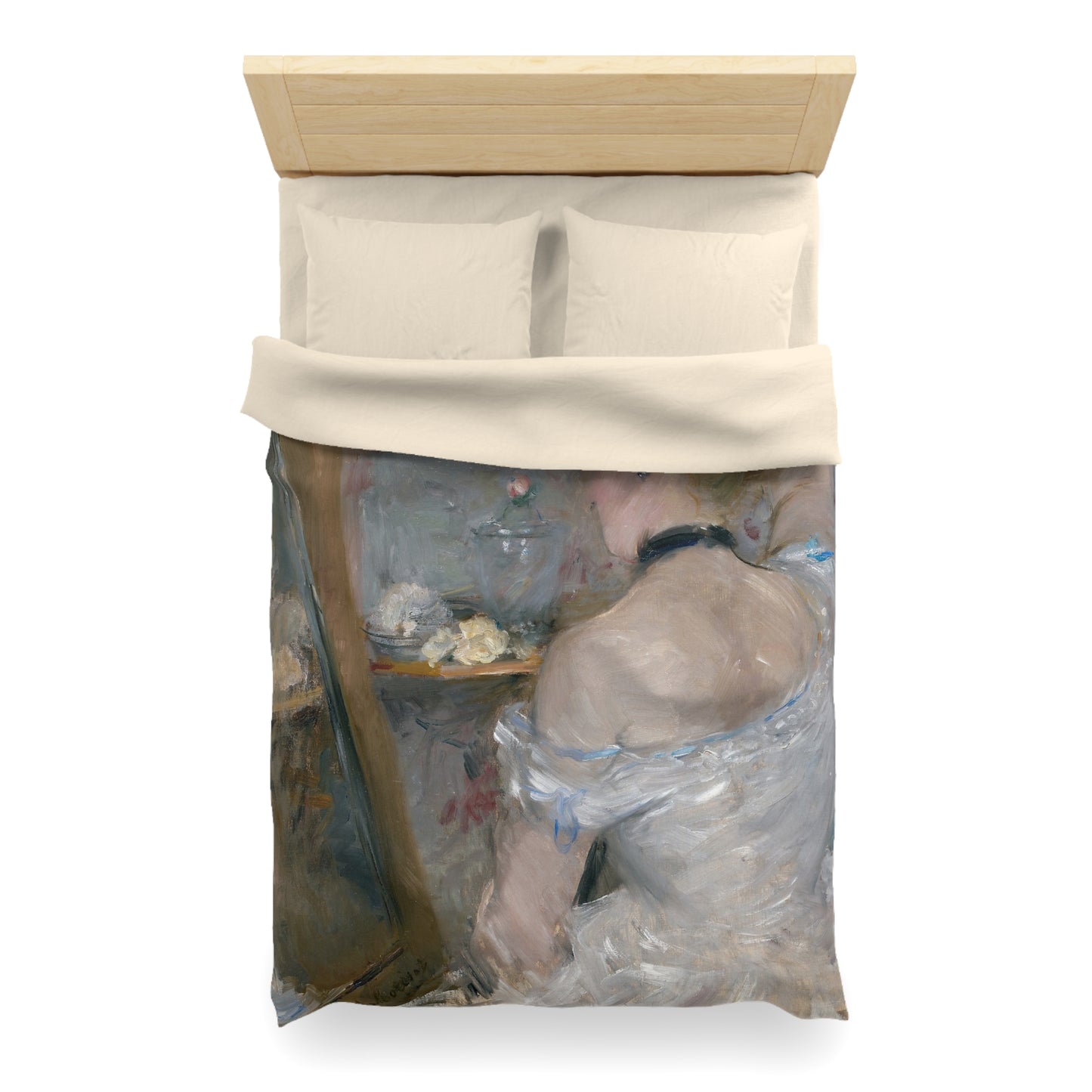 Morisot, Berthe - Woman at Her Toilette (1880) - Microfiber Duvet Cover