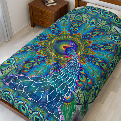 Melek Taus Mandala - Velveteen Plush Blanket