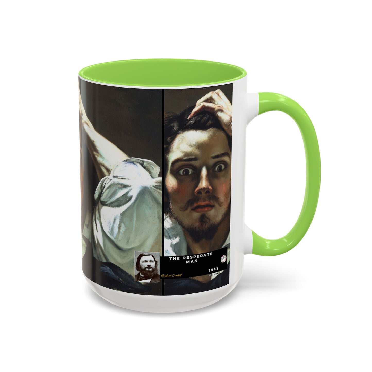 Courbet, Gustave - The Desperate Man (1843) - Colorful Accent Mugs