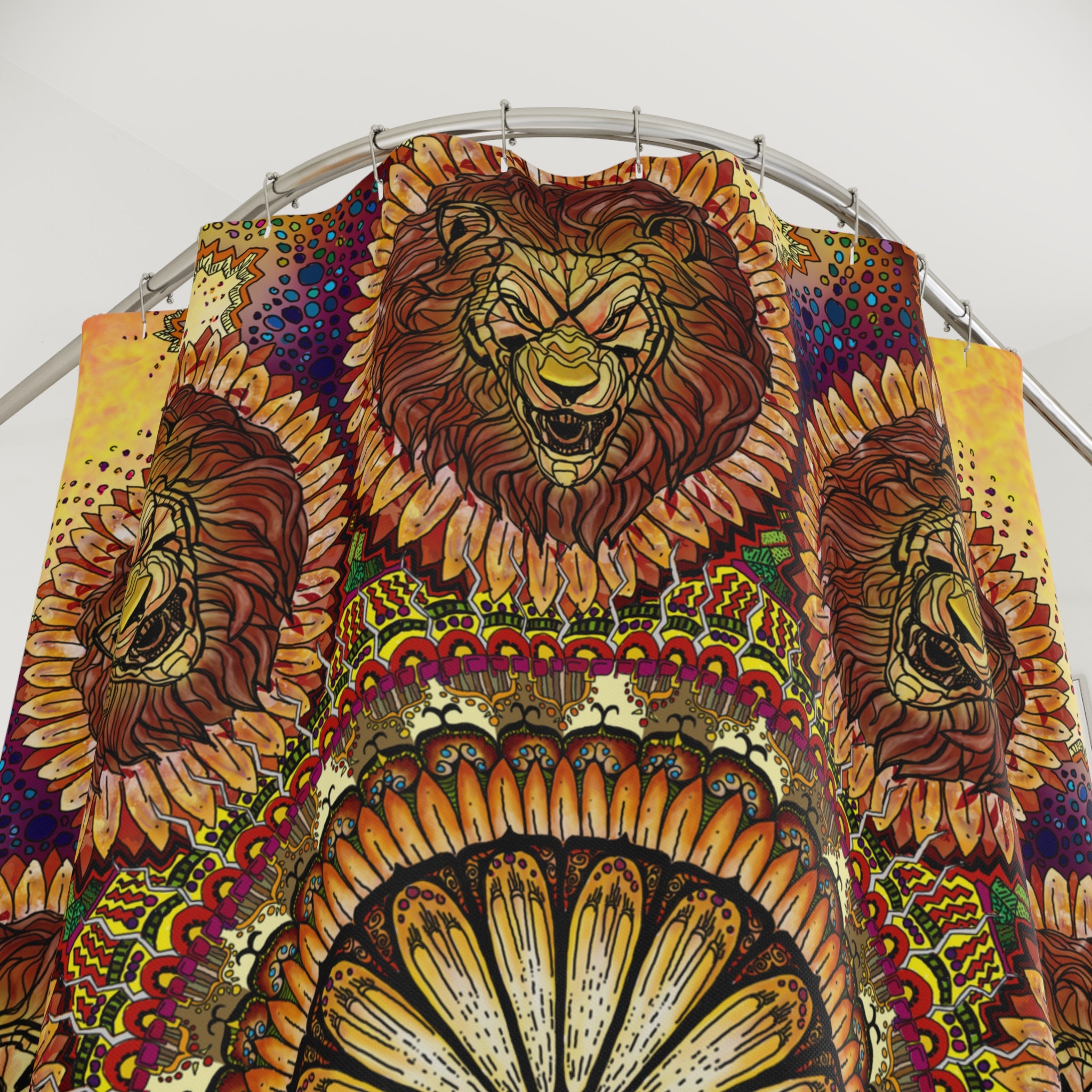 Lion Summer Mandala - Shower Curtains