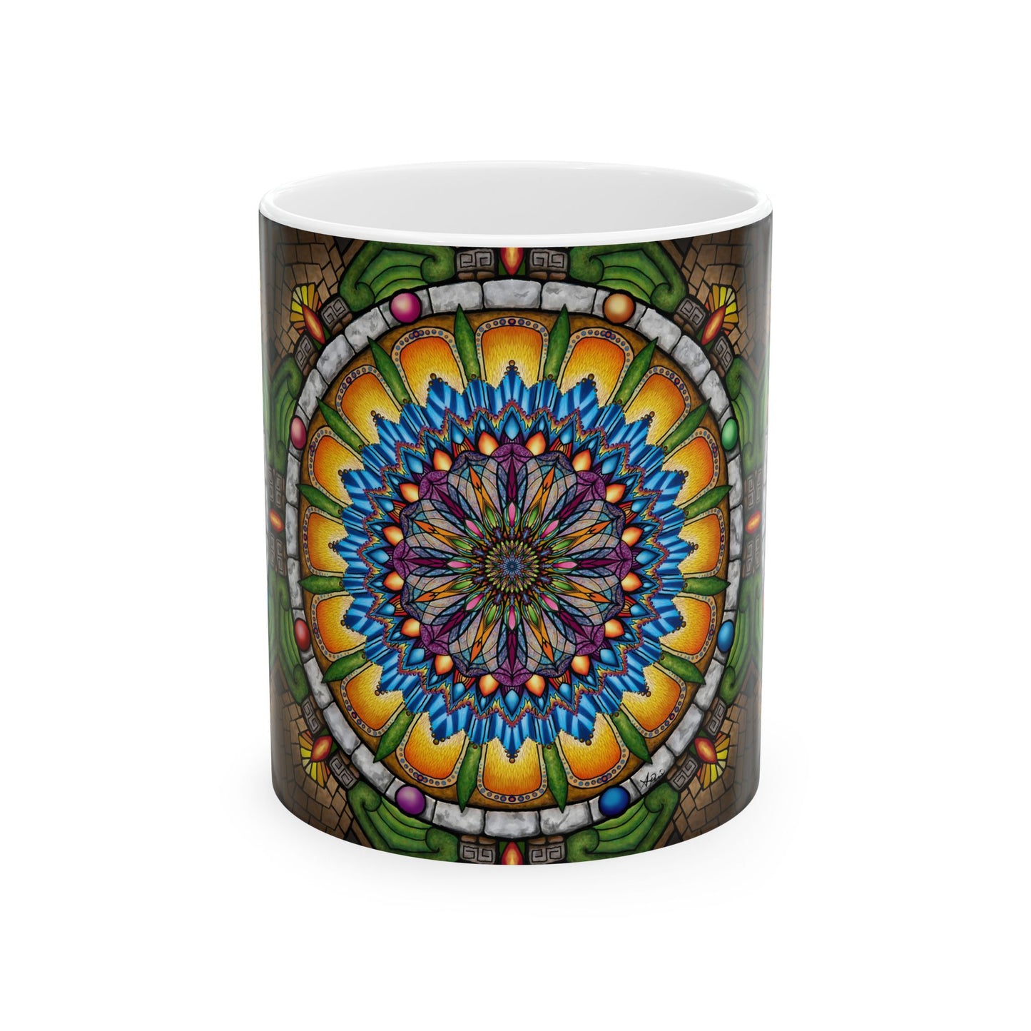 Pacio, Adam - Emerald Arrows Mandala - Ceramic Mug