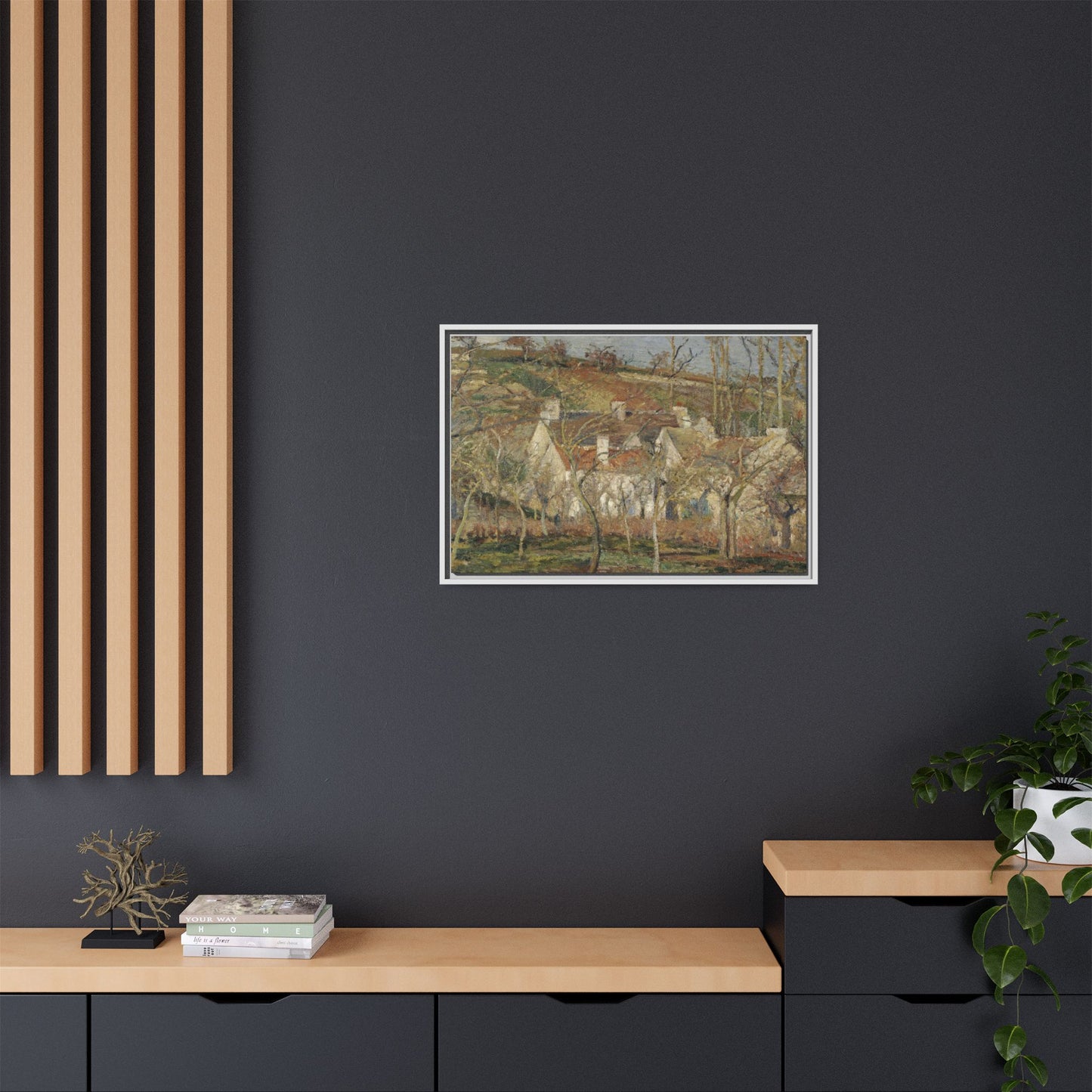 Pissarro, Camille - Red Roofs, Corner of a Village in Winter (1877) - Matte Canvas, Framed