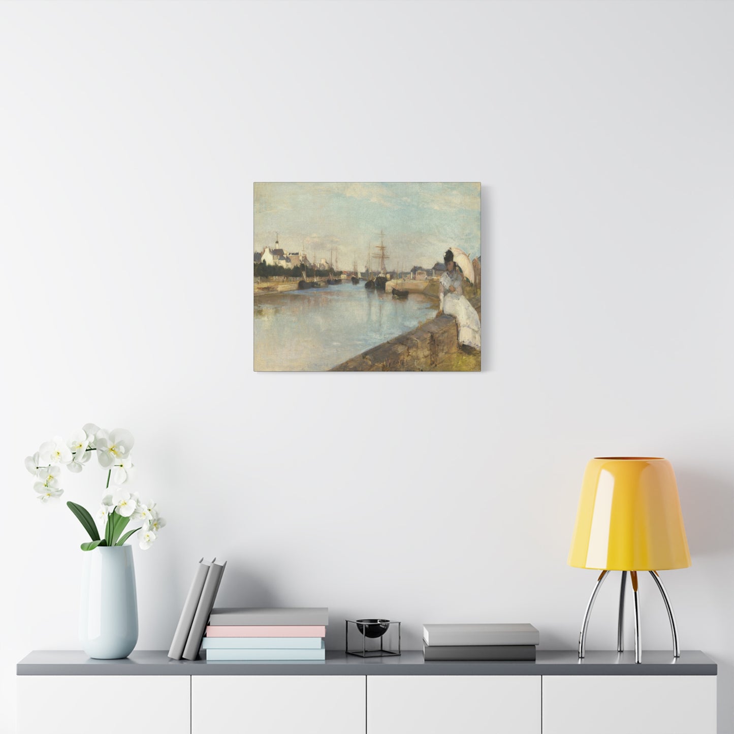 Morisot, Berthe - The Harbor at Lorient (1869) - Canvas Block, unframed