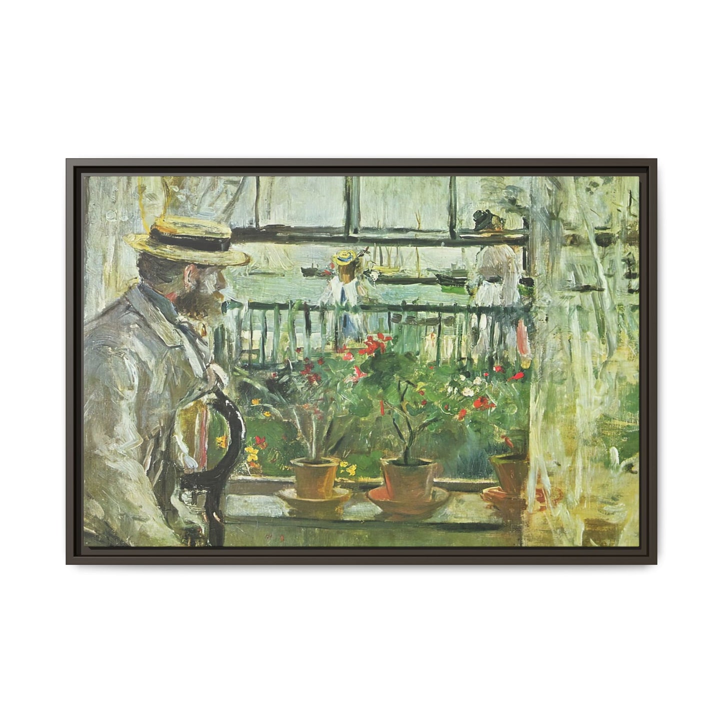 Morisot, Berthe - Eugene Manet on the Isle of Wight (1875) - Matte Canvas, Framed