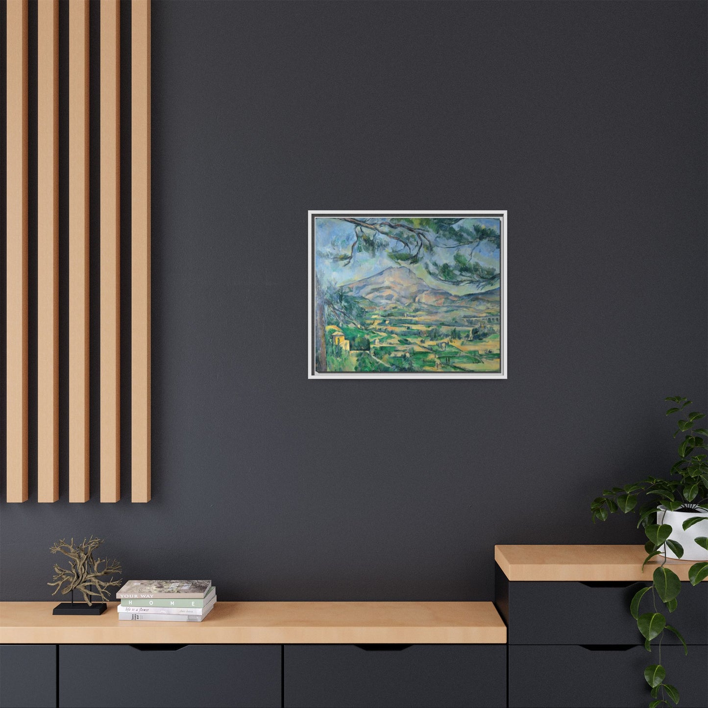 Cézanne, Paul - Mont Sainte-Victoire with Large Pine (1887) - Matte Canvas, Framed