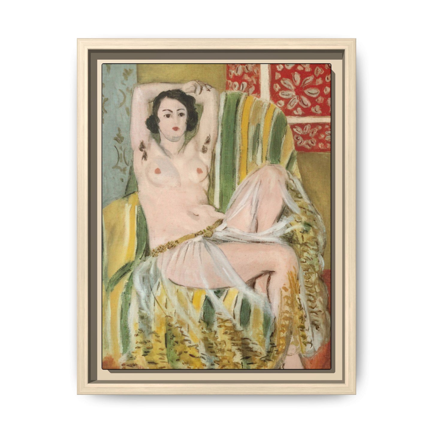 Matisse, Henri - Odalisque with Raised Arms (1923) - Matte Canvas, Framed