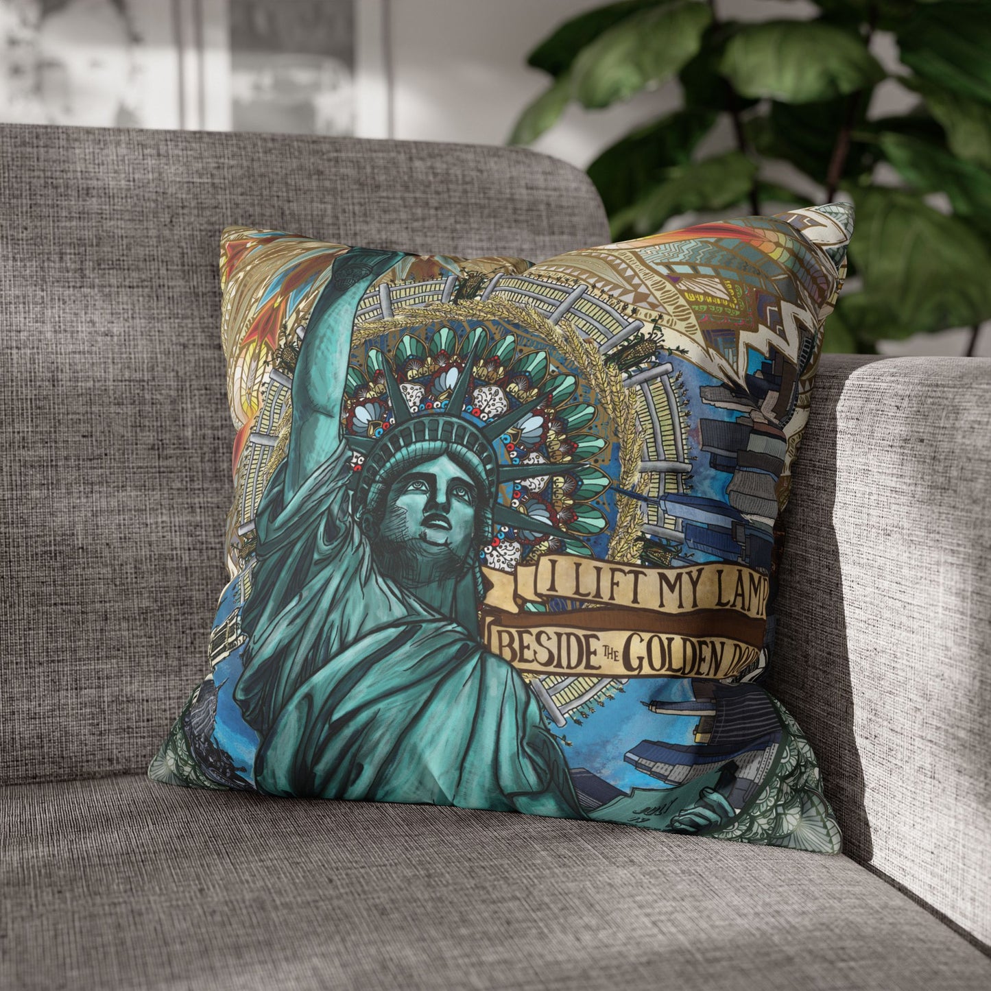 Pacio, Adam - Liberty Mandala - Suede Square Pillowcase