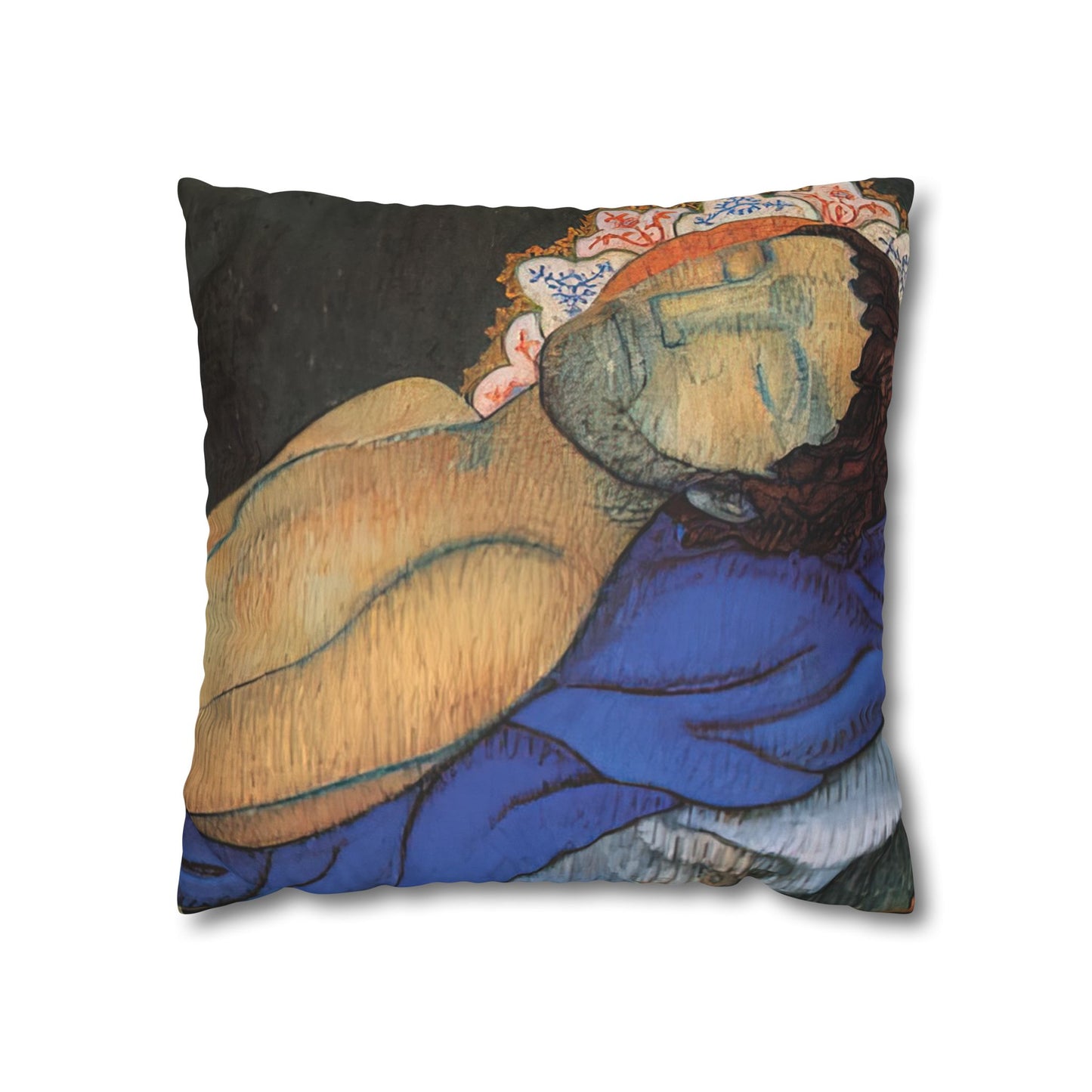 Filiger, Charles - The Recumbent Christ (1895) - Suede Square Pillowcase