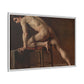 Courbet, Gustave - Study of a Nude Man (1840) - Matte Canvas, Framed