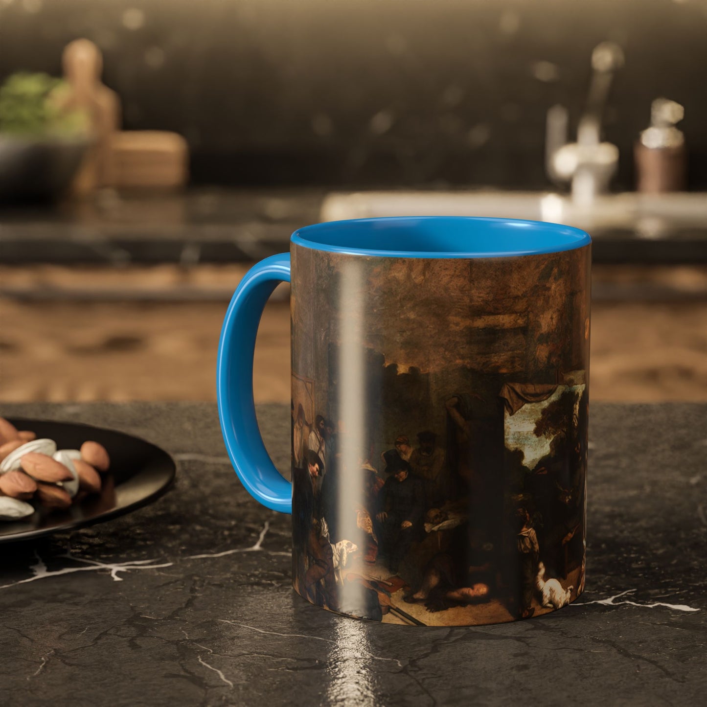 Courbet, Gustave - The Painter’s Studio (1855) - Colorful Accent Mugs