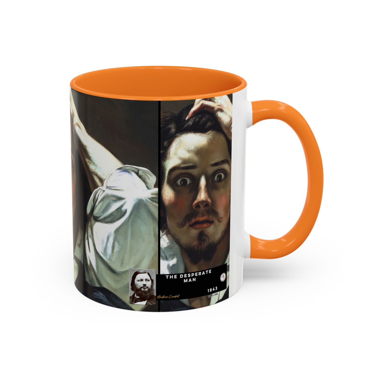 Courbet, Gustave - The Desperate Man (1843) - Colorful Accent Mugs