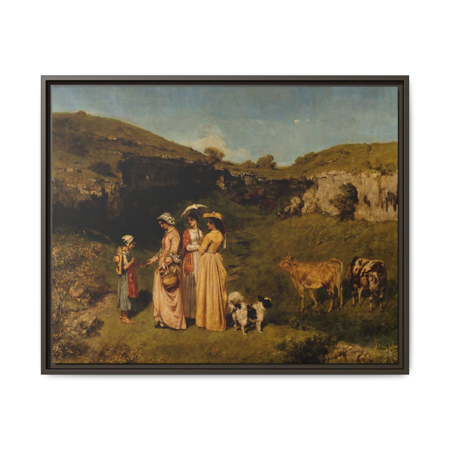 Courbet, Gustave - Young Ladies of the Village (1851) - Matte Canvas, Framed