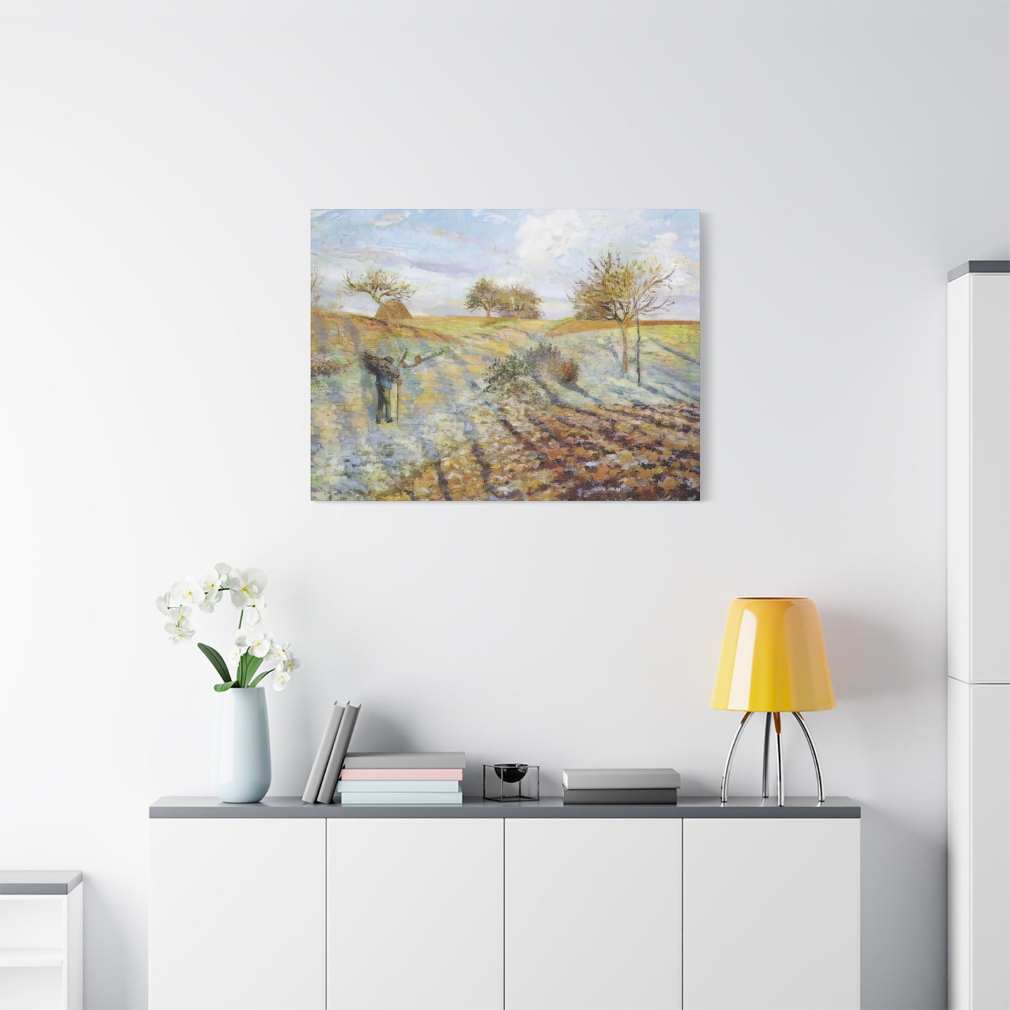 Pissarro, Camille - Hoarfrost (1873) - Canvas Block, unframed