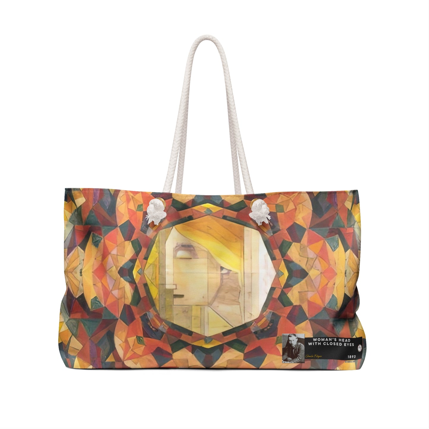 Filiger, Charles - Woman’s Head with Closed Eyes (1893) - Weekender Bag