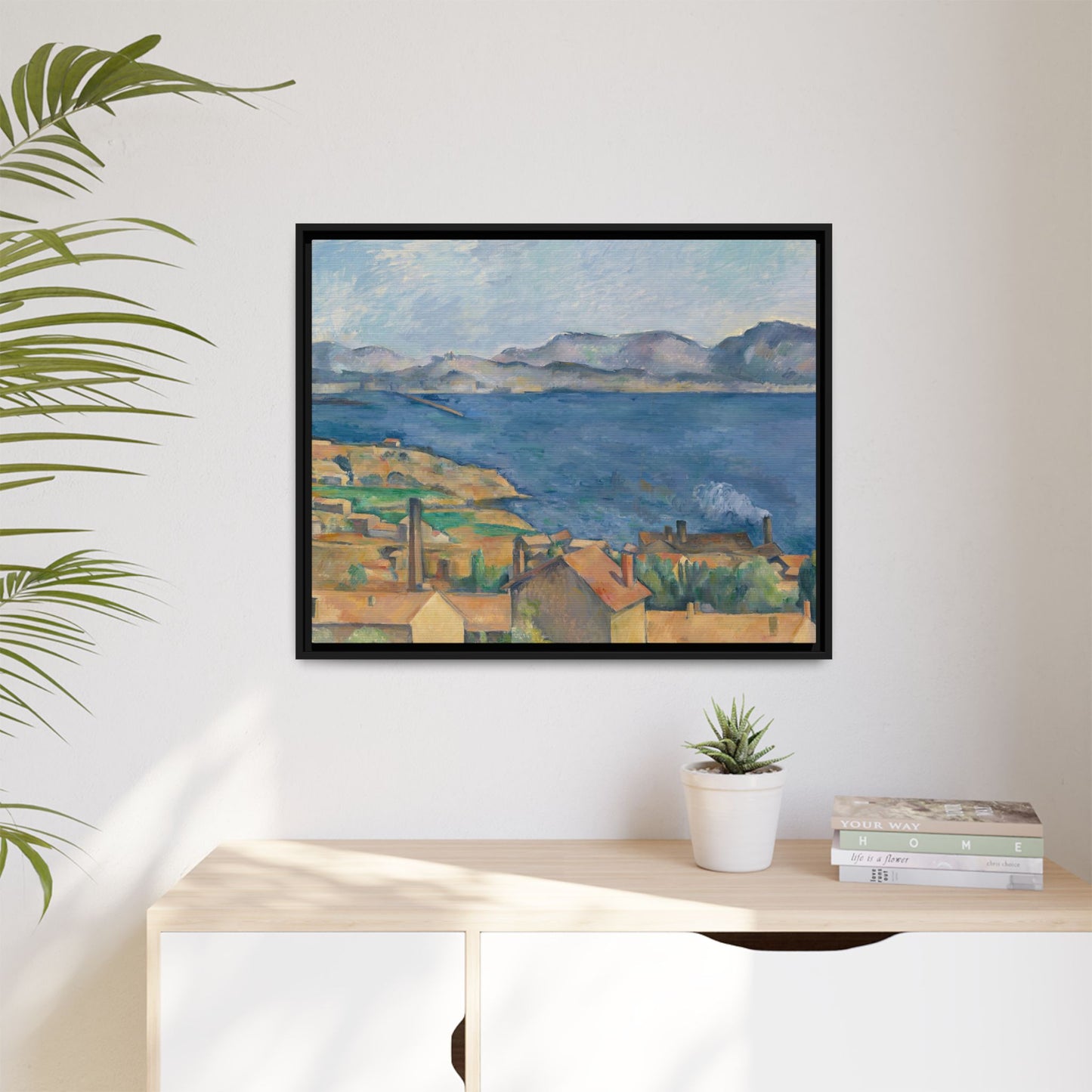 Cézanne, Paul - The Bay of Marseille, Seen from L'Estaque (1885) - Matte Canvas, Framed
