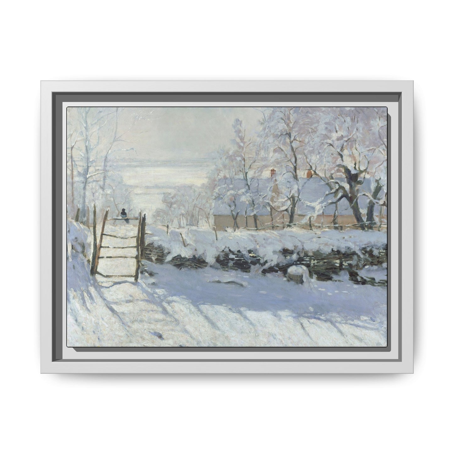 Monet, Claude - The Magpie (1868) - Matte Canvas, Framed