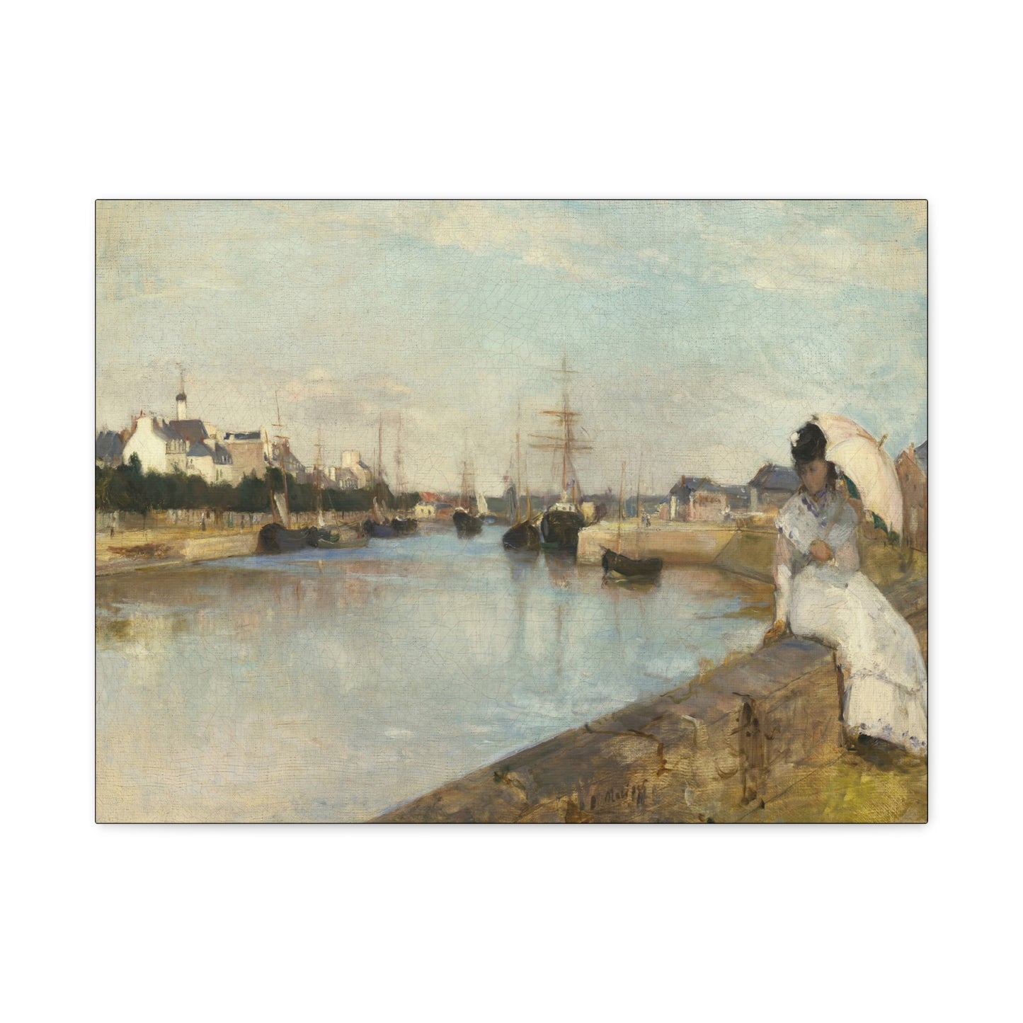 Morisot, Berthe - The Harbor at Lorient (1869) - Canvas Block, unframed
