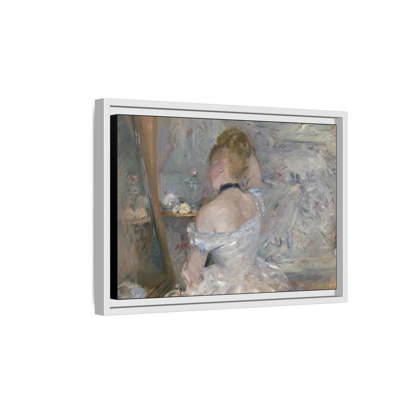 Morisot, Berthe - Woman at Her Toilette (1880) - Matte Canvas, Framed