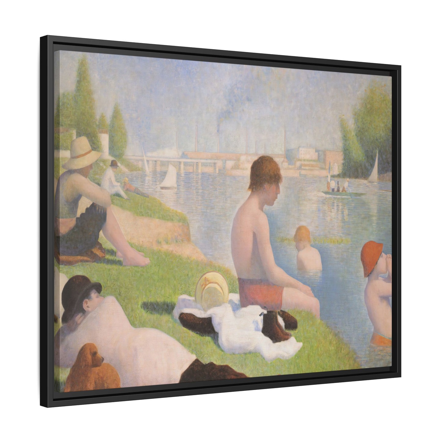 Seurat, Georges - Bathers at Asnières (1884) - Matte Canvas, Framed