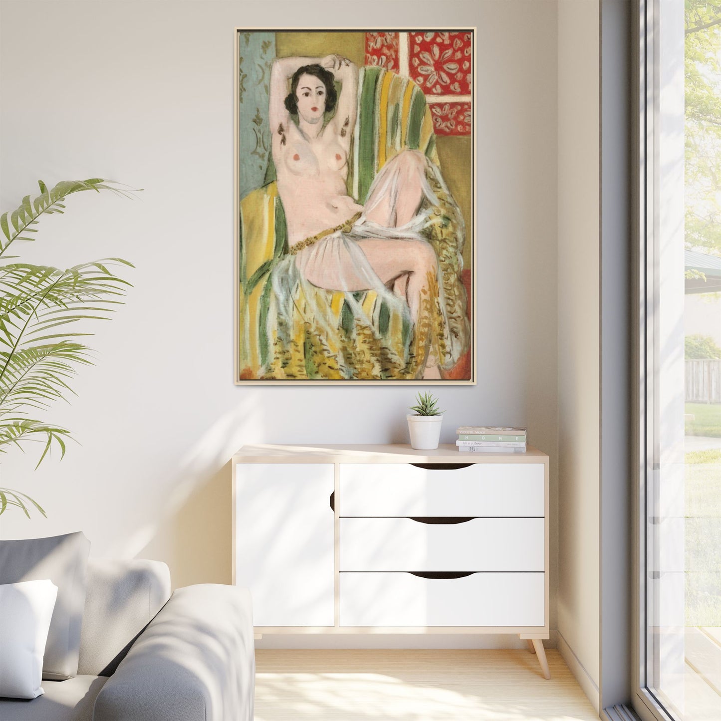 Matisse, Henri - Odalisque with Raised Arms (1923) - Matte Canvas, Framed